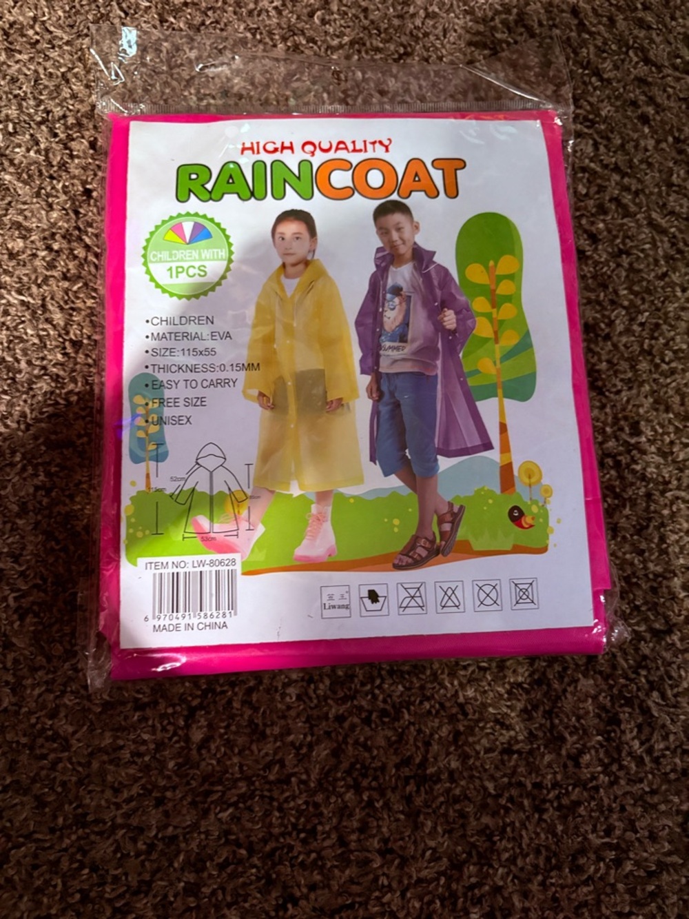 High Quality Kids Raincoat - Pink